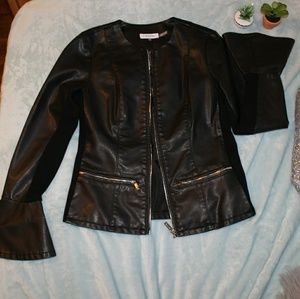 NWT Calvin Klein Faux Leather Moto Jacket
